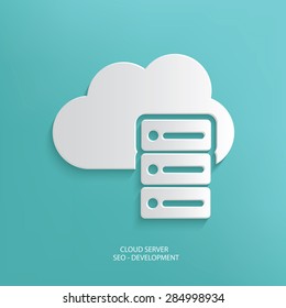 Cloud data design on blue background,clean vector