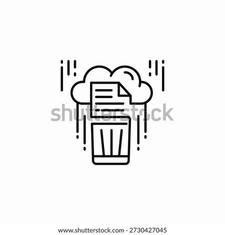 cloud data disposal icon sign vector