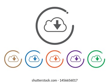Cloud data download icon, sign for mobile concept and web design. 