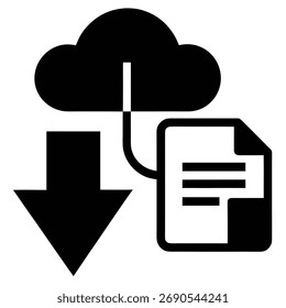 Cloud-Daten-Download-Illustration für Website-Präsentation und Anwendungsgrafiken