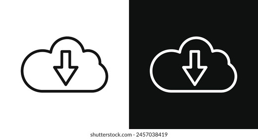 Cloud Data Download Vector Icons for Seamless Digital Transfers