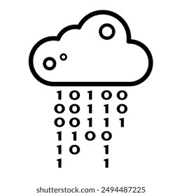 datos en la nube, descargar - icono de Vector