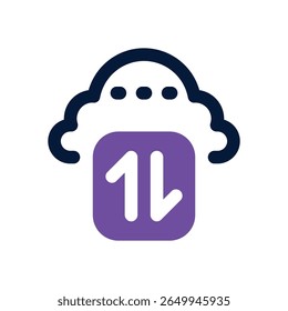cloud data duotone icon. Sleek and modern vector icon for websites, mobile apps, marketing materials, and corporate design. Fully scalable and ready to use.
