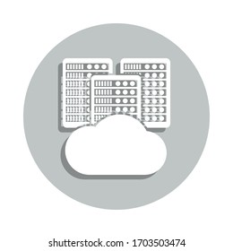 nube, datos, icono de placa de equipo. Glifo simple, vector plano de iconos de red para ui y ux, sitio web o aplicación móvil