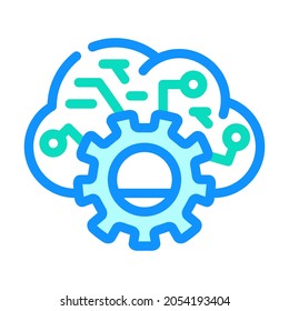 cloud data erp color icon vector. cloud data erp sign. isolated symbol illustration