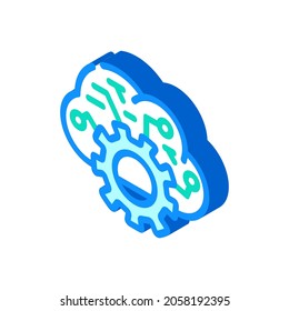 los datos en la nube generan un vector de icono isométrico. signo de error de datos en la nube. ilustración de símbolo aislado