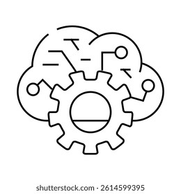 cloud data erp line icon vector. cloud data erp sign. isolated contour symbol black illustration