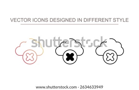 Cloud Data Error icon design with white background stock illustration