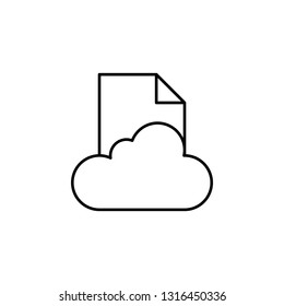 cloud data file outline icon. Signs and symbols can be used for web, logo, mobile app, UI, UX