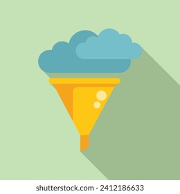 Vector plano del icono de filtro de datos en la nube. Cargar información. Propagar negocios