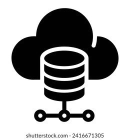cloud data Glyph Icon Background White
