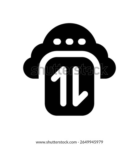 cloud data glyph icon. Strong and solid vector icon for websites, mobile interfaces, presentations, and visual branding. High quality and easy to edit.