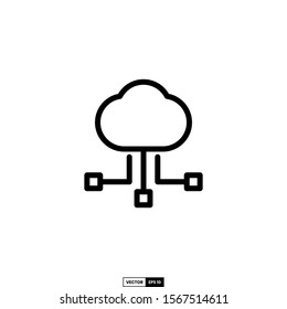 Cloud data icon, design inspiration vector template for interface and any purpose