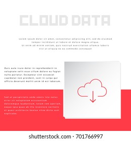 Cloud data icon design on modern flat background