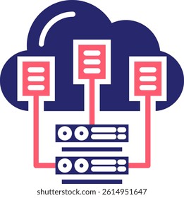 Cloud Data Icon Fill Vector Illustration