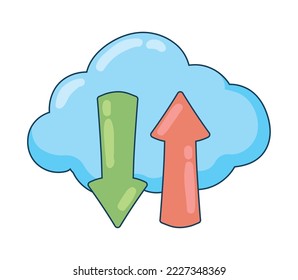 cloud data icon isolated flat