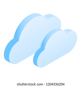 Cloud data icon. Isometric of cloud data vector icon for web design isolated on white background