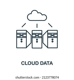Cloud Data icon. Line element from technology collection. Linear Cloud Data icon sign for web design, infographics and more.
