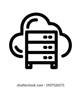 icono de datos en la nube o logotipo símbolo de signo aislado ilustración vectorial - iconos vectoriales de estilo negro de alta calidad
