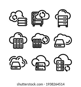 cloud data icon or logo isolated sign symbol vector illustration - Collection of high quality black style vector icons
