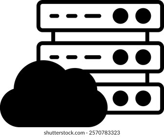 Cloud Data Icon Mixed Vector Illustration