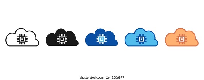Cloud Data Icon Set Multiple Style Collection