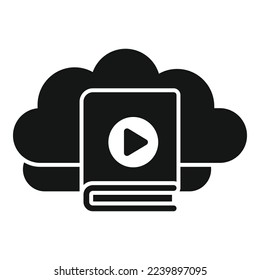 Cloud data icon simple vector. Online course. Home video