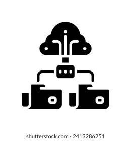 cloud data icon. vector glyph icon for your website, mobile, presentation, and logo design.