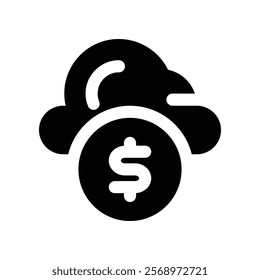 cloud data icon. vector glyph icon for your website, mobile, presentation, and logo design.