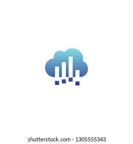 Cloud data icon vector in modern style for web, graphic and mobile design. Cloud data access for business. Vector illustration EPS.8 EPS.10