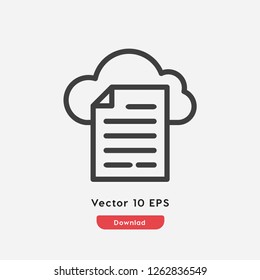 Cloud data icon vector. Cloud data symbol. Linear style sign for mobile concept and web design. Cloud data  symbol illustration. Pixel vector graphics - Vector.
