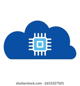 Cloud Data Icons In Blue Style, Vector Illustration