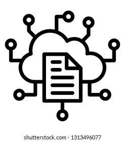Cloud data line icon 