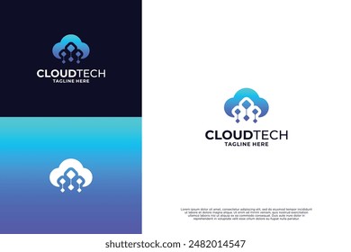 Cloud data logo design for storage tech