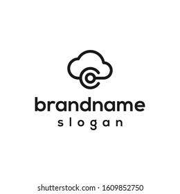 cloud data logo design vector