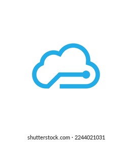 cloud data logo design vector sign