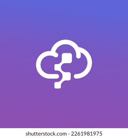 cloud data  logo design. Vector illustration of abstract cloud and data element. modern linear logo design vector icon template