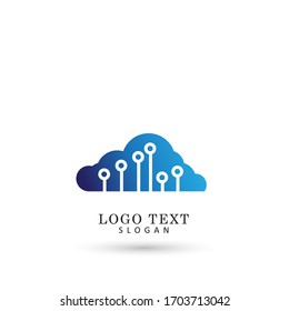 Cloud Data Logo. Symbol & Icon Vector Template.