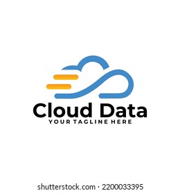 Cloud Data Logo Vector Design Template