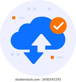  cloud data marketing modern icon illustration
