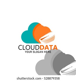 Cloud Data Modern Design Logo Vector