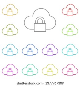 cloud, data multi color icon. Simple thin line, outline vector of Web Design Development icons for UI and UX, website or mobile application