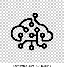 Cloud data network, Storage center. Icon of internet technology. Black symbol on transparent background - Powered by Shutterstock - Get 15% off with code: PIKWIZARD15