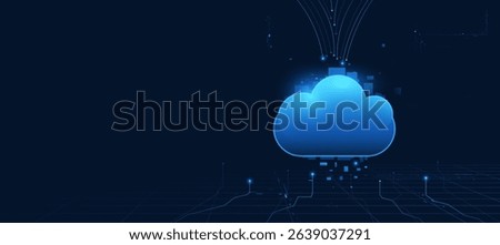 Cloud Data platform. Internet infrastructure concept. Abstract technology background. Digital saas solution.
