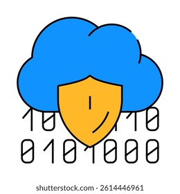 cloud data protection line icon vector. cloud data protection sign. isolated symbol illustration