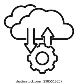 Cloud data realization icon outline vector. Vision business. People balance mind