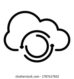 Cloud data remote access icon. Outline cloud data remote access vector icon for web design isolated on white background