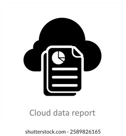 Cloud Data Report icon concept