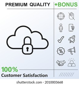 cloud, data, security icon graphic elements for work