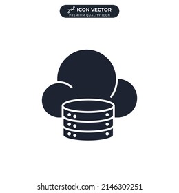Plantilla de símbolo de icono del servicio de datos en la nube para la colección de diseños gráficos y web ilustración vectorial